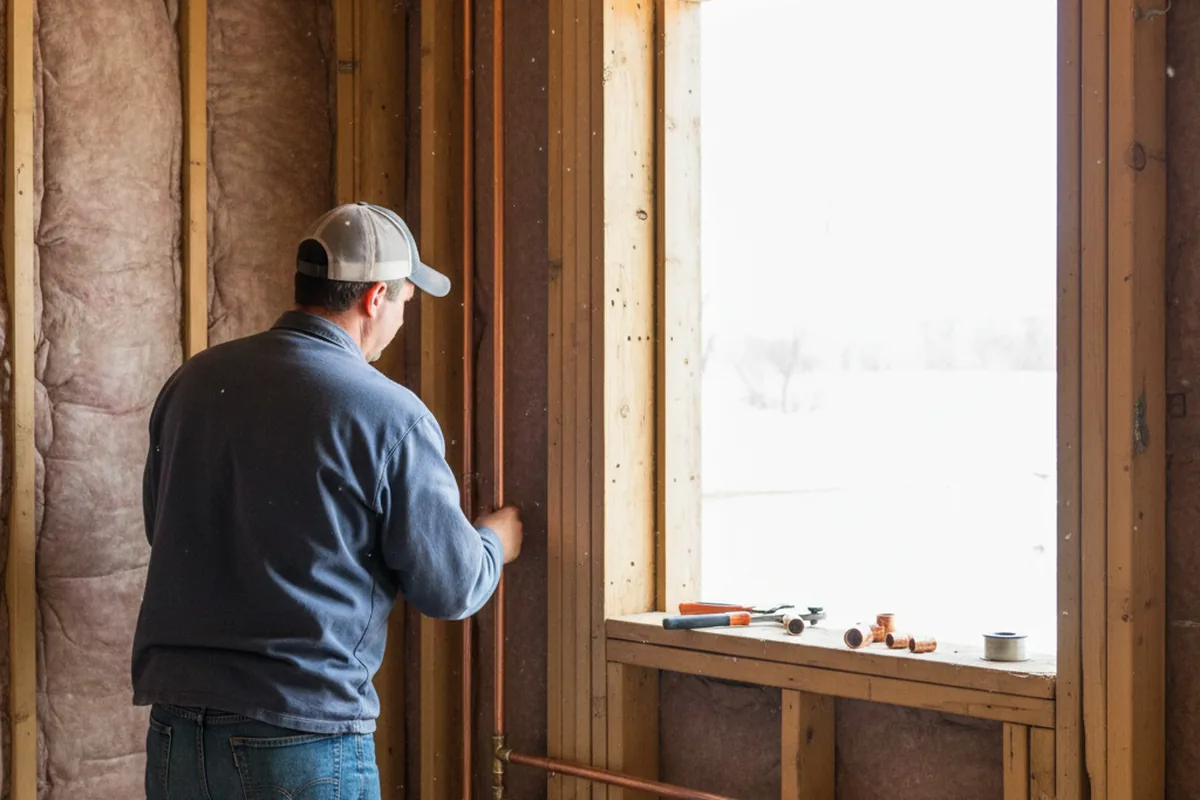 Licensed plumber running new copper supply lines in a Saint Clair Shores home