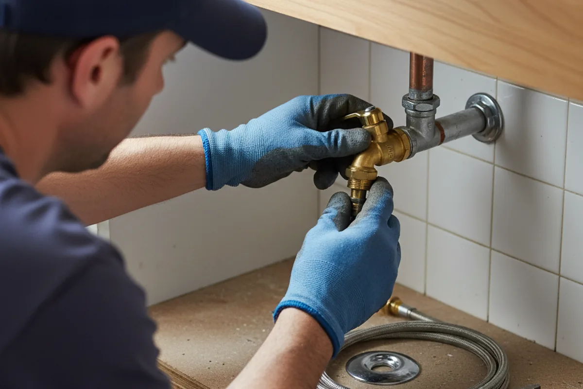 Shutoff valve and fitting work during Burst Pipe Repair in Saint Clair Shores